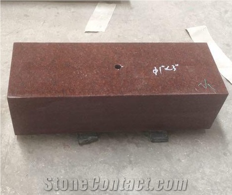Indian Red Granite Upright Grave Marker