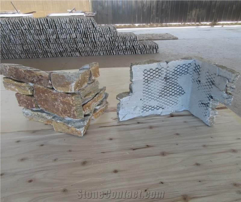 Premium Quality Rust Quartzite Cement Corner Stone