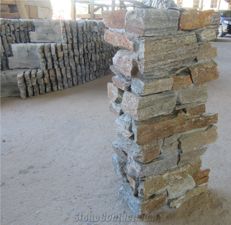 Premium Quality Rust Quartzite Cement Corner Stone