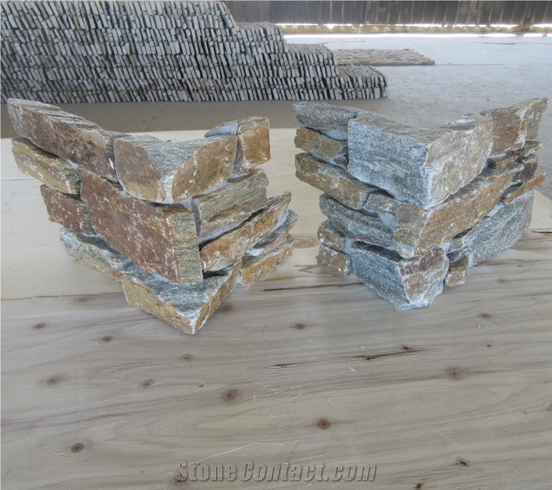 Split Rust Quartzite Exterior Wall Corner Stone