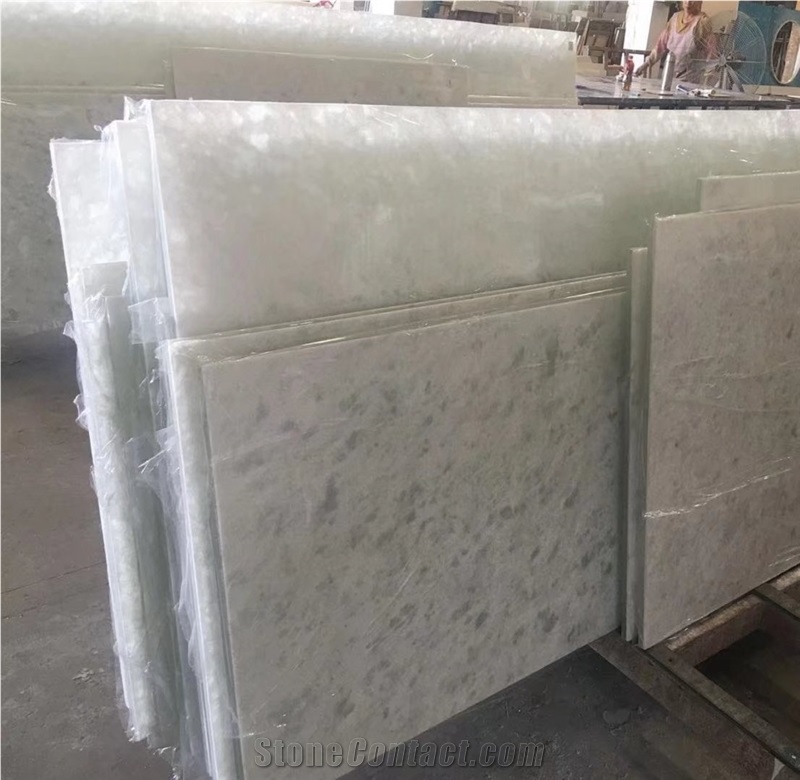 backlit white onyx laminated nano glass panel