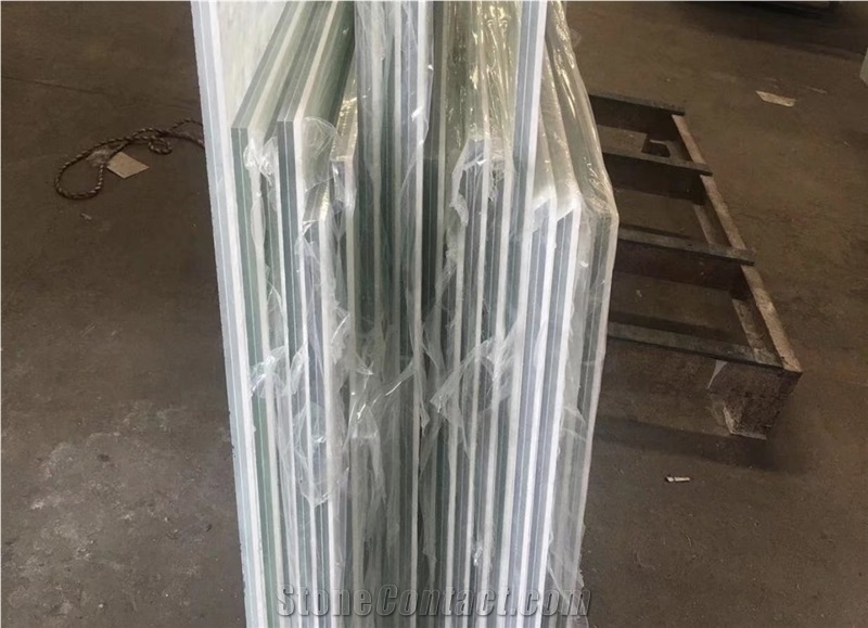backlit white onyx laminated nano glass panel