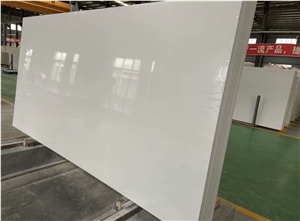 Engineered White Quartz Pure White Slabs Tiles Polished