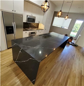 Nero Marquina Quartz Black Calacatta Quartz Countertops 
