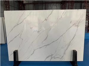 Quartz White Calacatta Series Slabs and Tiles New Arrival