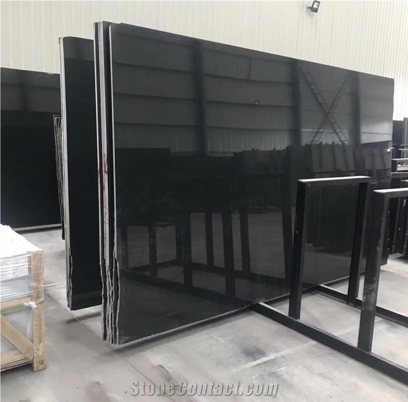  Absolute Black China Black Granite Polished Slab Tiles 