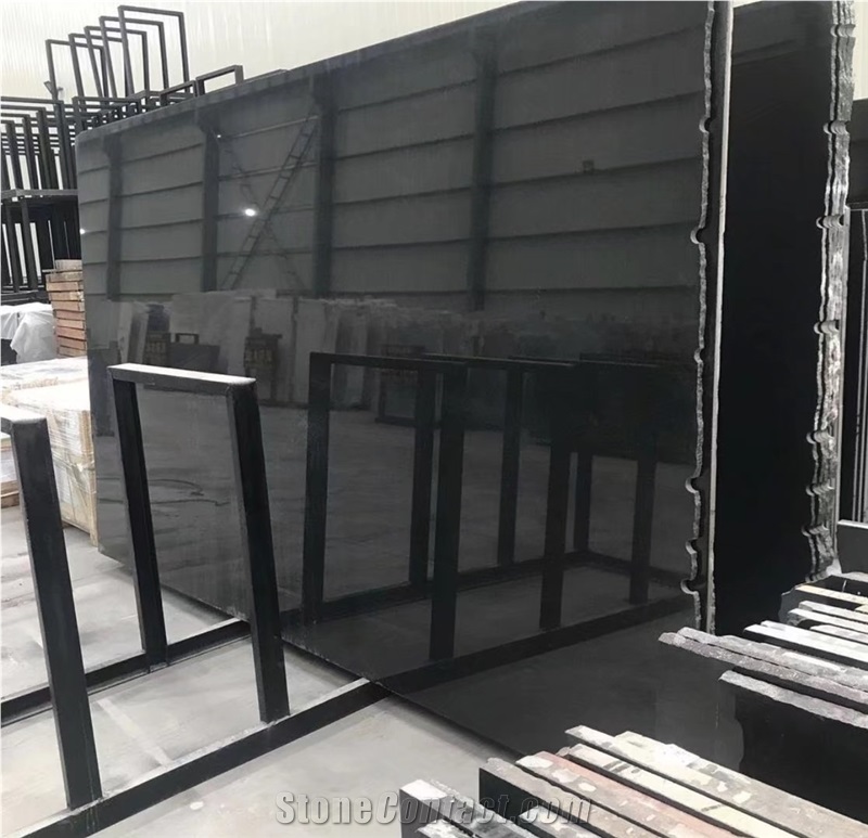  Absolute Black China Black Granite Polished Slab Tiles 