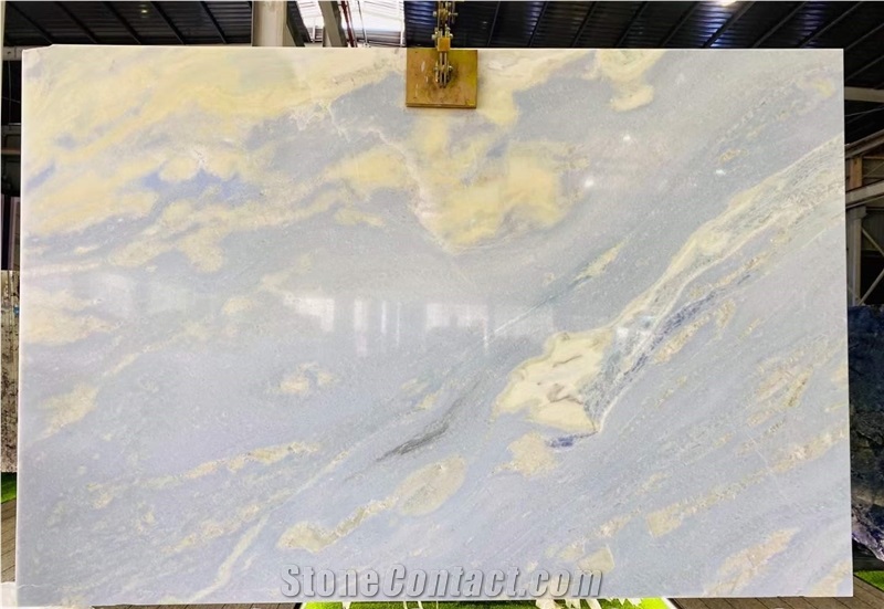 Azul Cielo Blue White Sky Marble Slabs Azul Acquamarina Tile