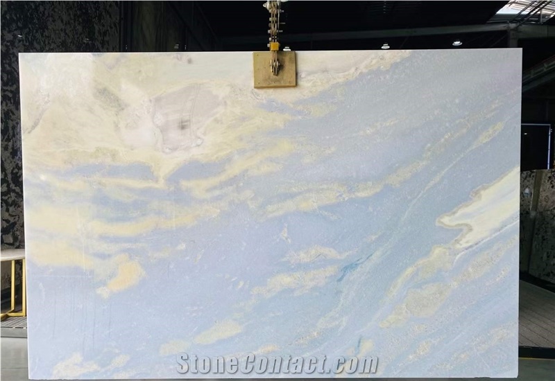 Azul Cielo Blue White Sky Marble Slabs Azul Acquamarina Tile