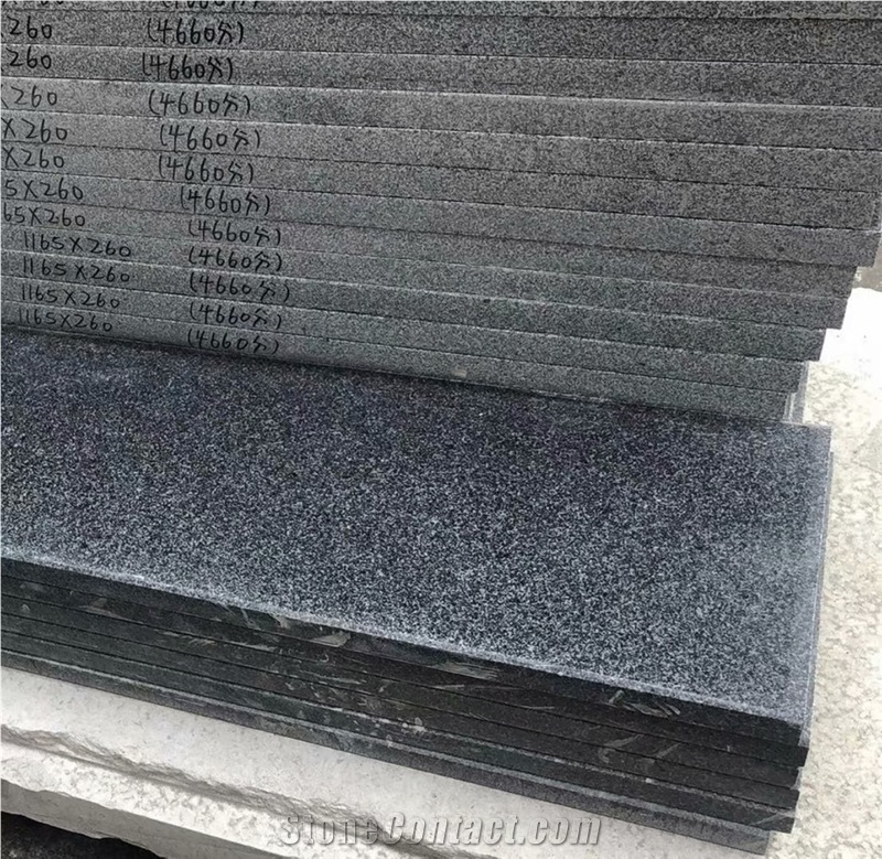 China Dark Grey New Impala Black G654 Hainan Granite Stairs
