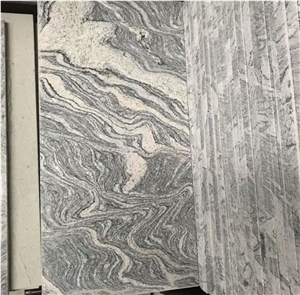 China Juparana Grey Granite Tiles Waves Black Granite Slabs 