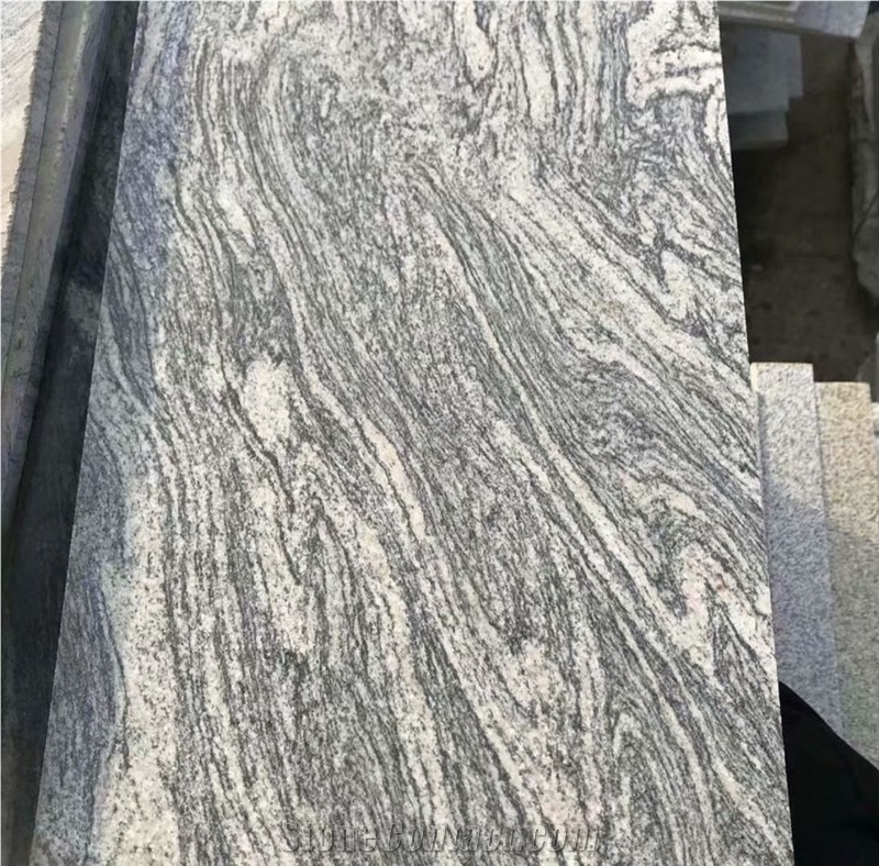 China Juparana Grey Granite Tiles Waves Black Granite Slabs 
