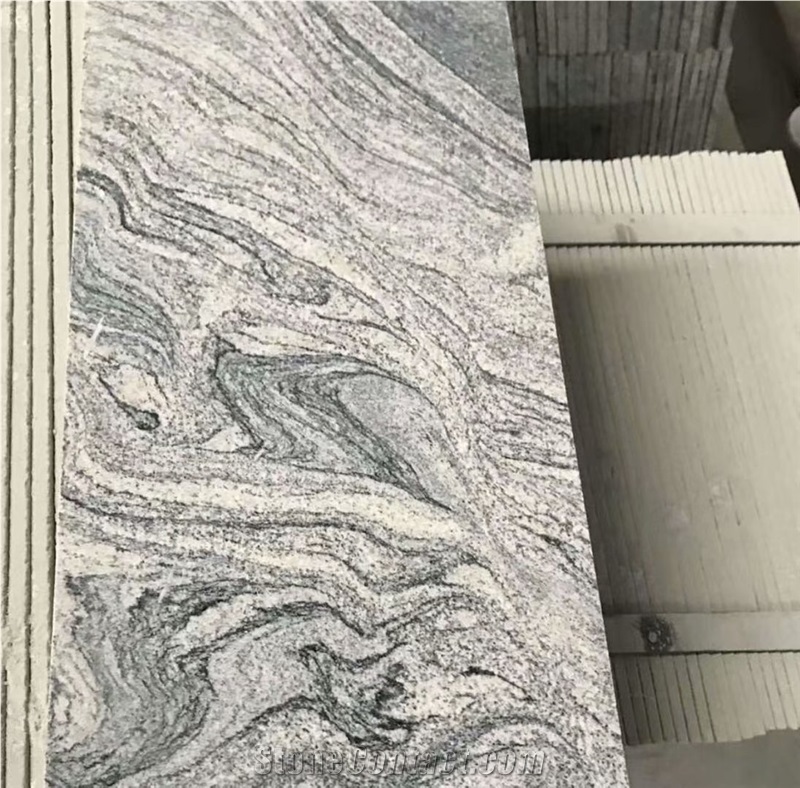 China Juparana Grey Granite Tiles Waves Black Granite Slabs 