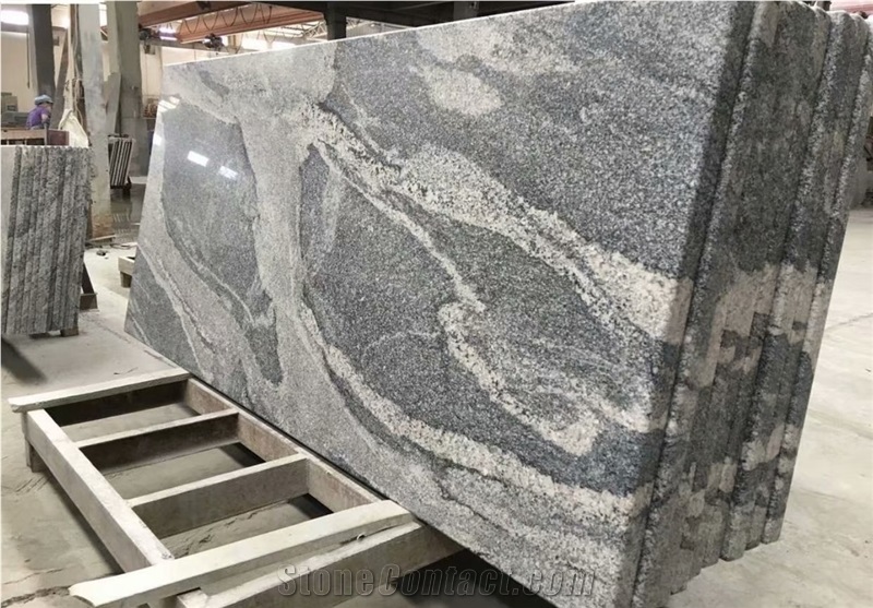 China Juparana Grey Granite Waves Black Granite Vanitytop