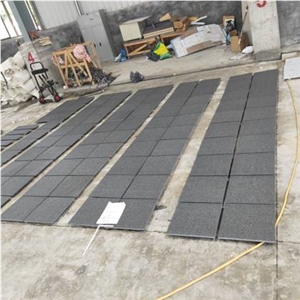 Custom Size Price Black Galaxy Granite flamed  Floor Tiles