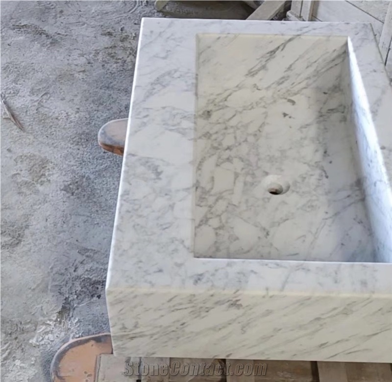 Italy Bianco Cararra White Marble Countertop Vanity Top