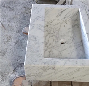 Italy Bianco Cararra White Marble Countertop Vanity Top