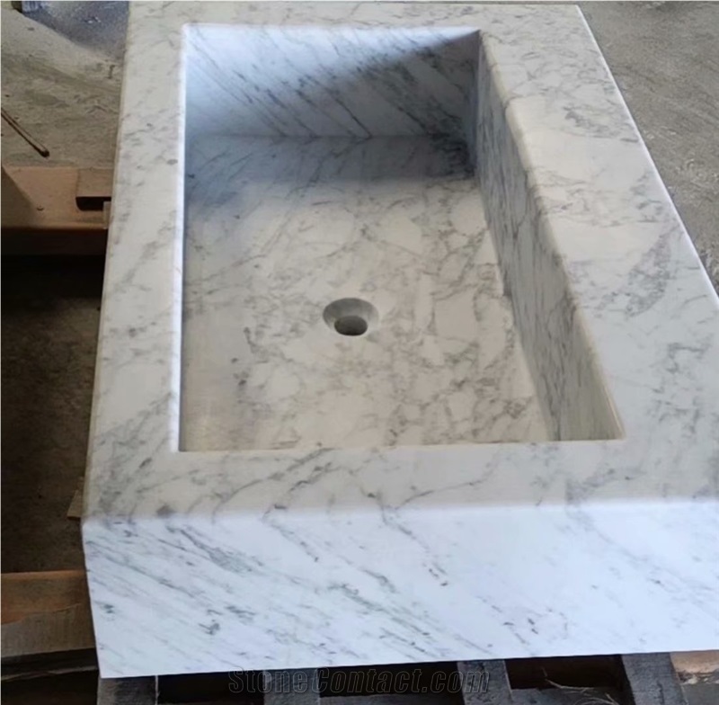 Italy Bianco Cararra White Marble Countertop Vanity Top