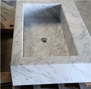 Italy Bianco Cararra White Marble Countertop Vanity Top