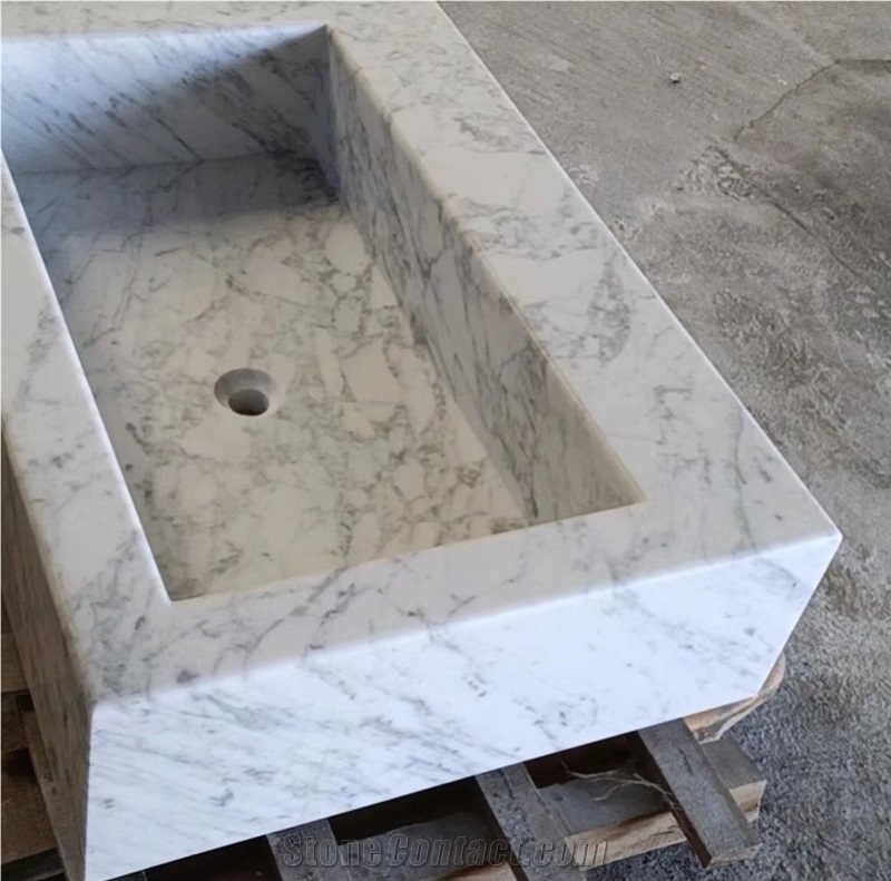 Italy Bianco Cararra White Marble Countertop Vanity Top