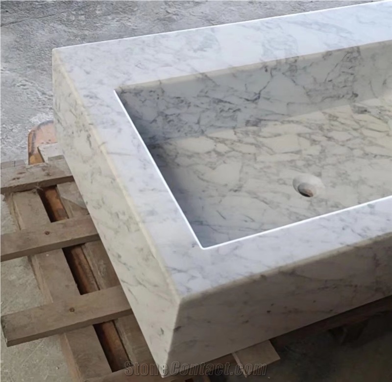 Italy Bianco Cararra White Marble Countertop Vanity Top