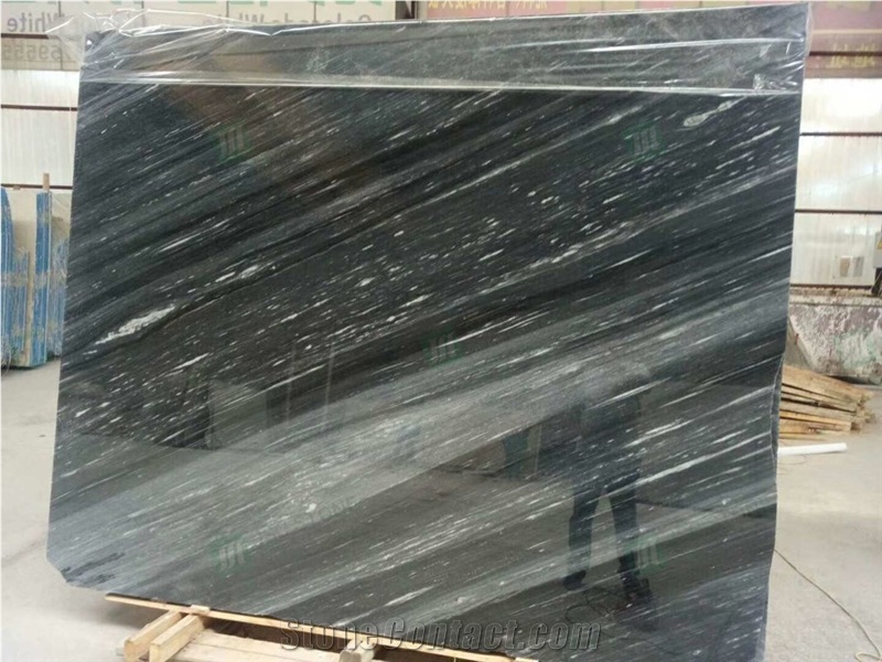 New Cartier Grey Blue Veins Marble Slab for Wall Bookmatch