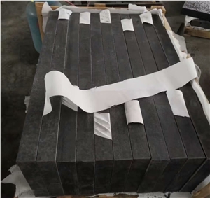 New G684 Stair Black Basalt Flamed Bullnose Step