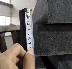 New G684 Stair Black Basalt Flamed Bullnose Step