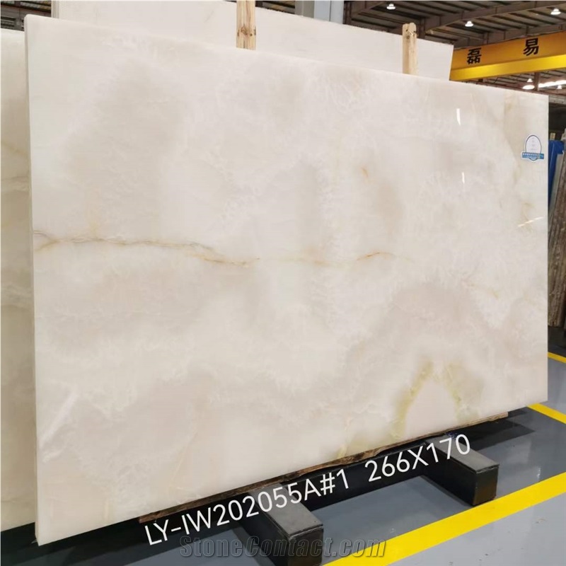 White Natural Top-Quality Onyx Snow White Slabs 