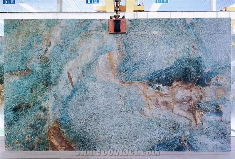 Factory Competitive Price Ocean Blue Quartzite Slabs