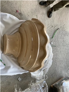 natural stone beige limestone Column base