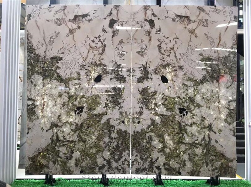 Peacock Sween White Crystal Natural Thin Granite