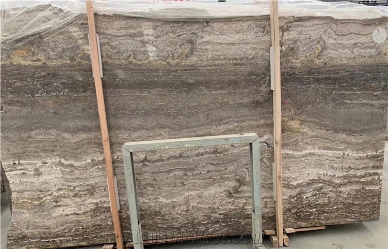 Silver Travertine Brown tiles and slabs