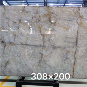 Crystal White Quartzite Slabs for Interior Walling
