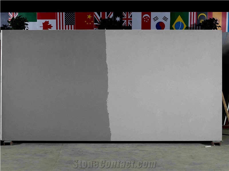 Pietre Grey Quartz Slabs  for kitchen countertop 