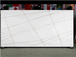 Pietre Grey Quartz Slabs  for kitchen countertop 