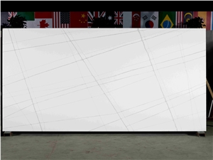 Pietre Grey Quartz Slabs  for kitchen countertop 