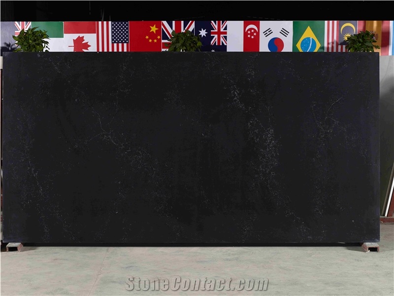 Pietre Grey Quartz Slabs  for kitchen countertop 
