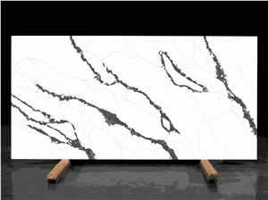  white with black veins quartz slabs for kitchentop  