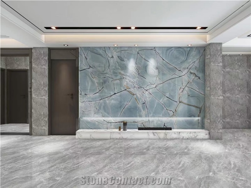 Deep Blue Roma Brazil Quartzite 20Mm  Slabs For Flooring