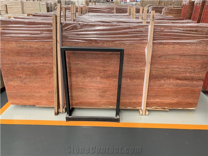 Iran Fire Red Travertine Slabs,Wall Floor Tiles 