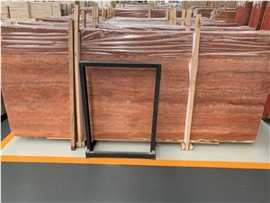 Iran Fire Red Travertine Slabs,Wall Floor Tiles 