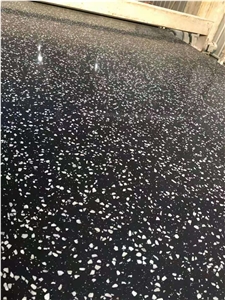 Black color terrazzo slab floor tile