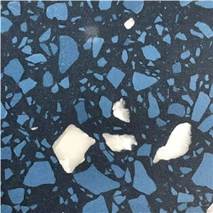 Blue color terrazzo cement floor tile