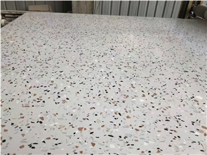 Terrazzo white cement slab wall tile