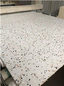 Terrazzo white cement slab wall tile