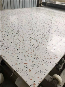 Terrazzo white cement slab wall tile
