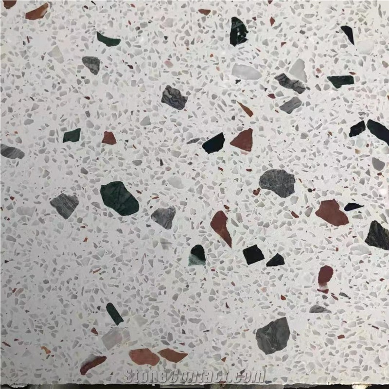 White Terrazzo floor tile cement tile