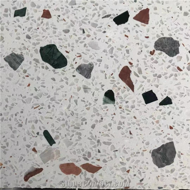 White Terrazzo floor tile cement tile