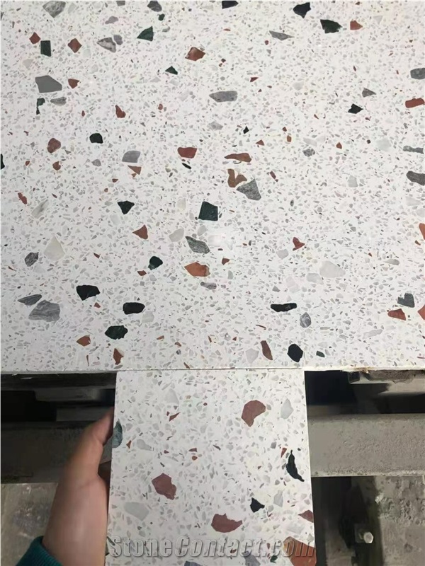 White Terrazzo floor tile cement tile